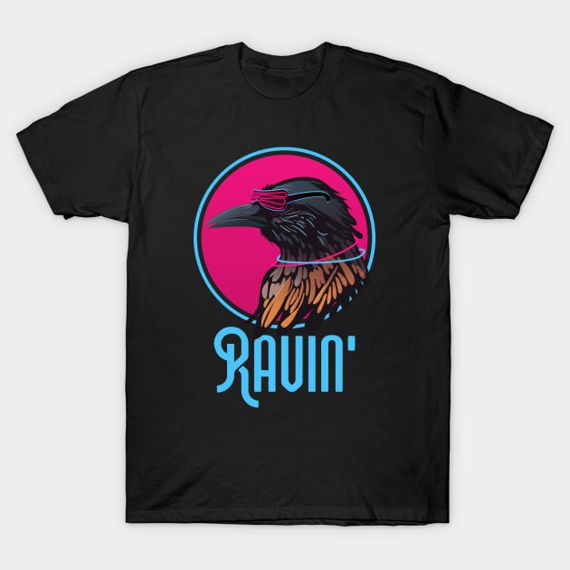 Raving Raven Wingspan Bird Watching T-Shirt by pixeptional